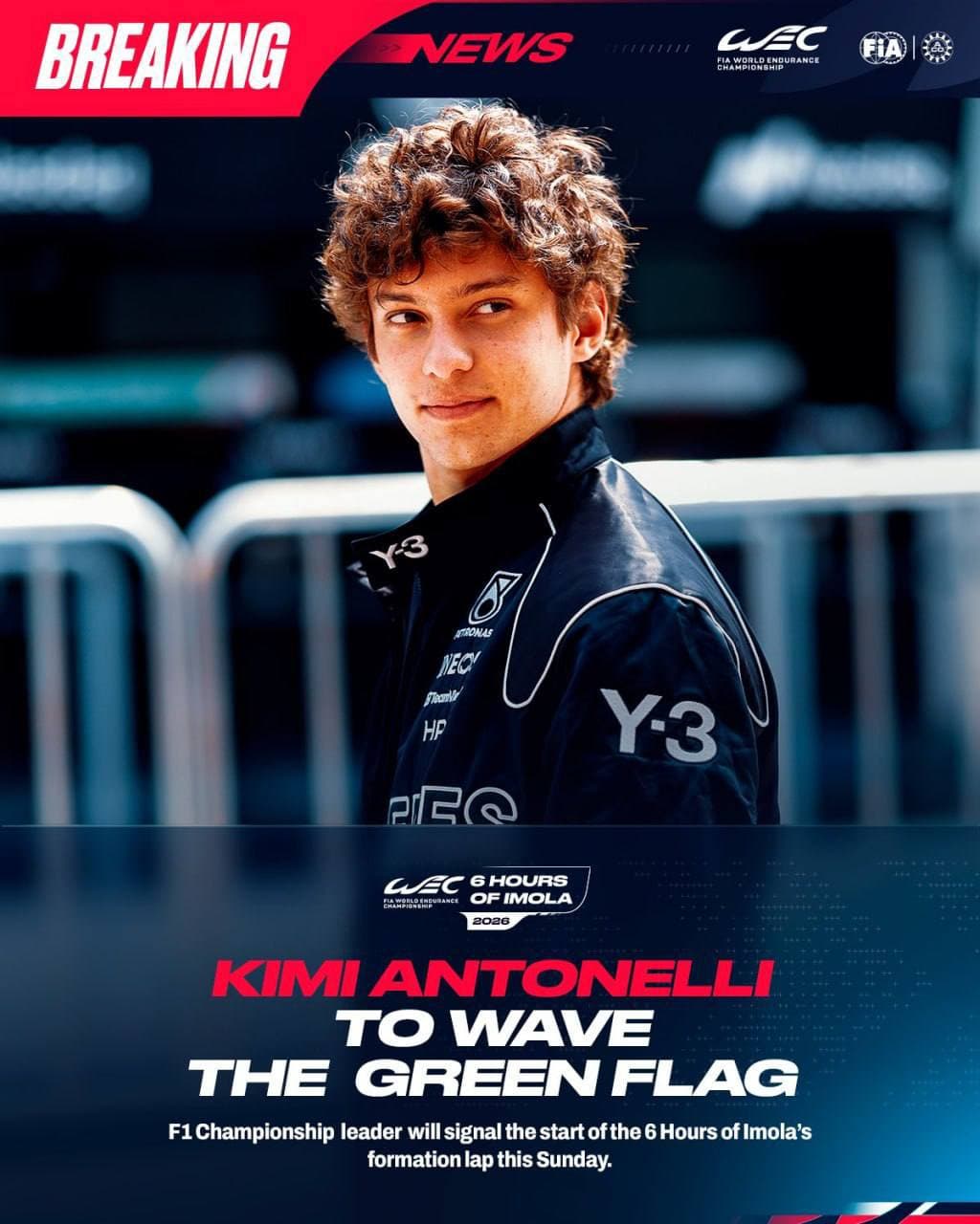 Кімі Антонеллі дасть стартовий сигнал гонці WEC в Імолі