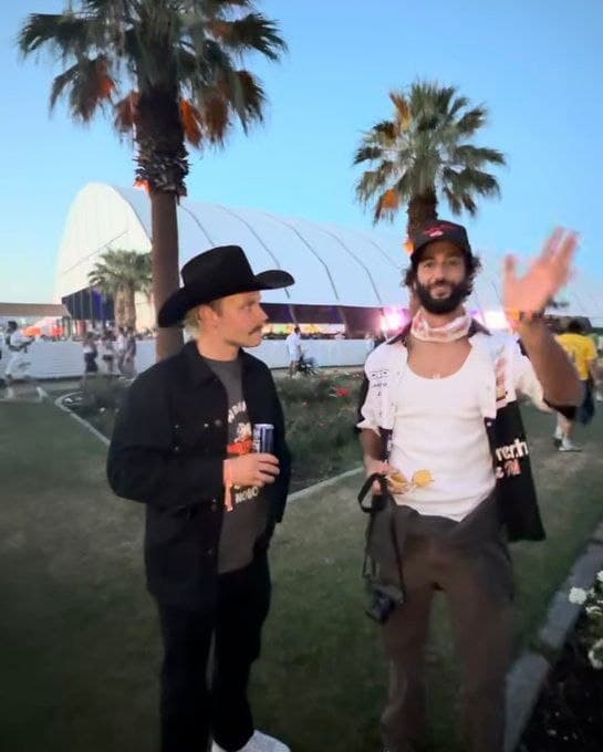 Валттері Боттас та Даніель Ріккардо разом на фестивалі Coachella