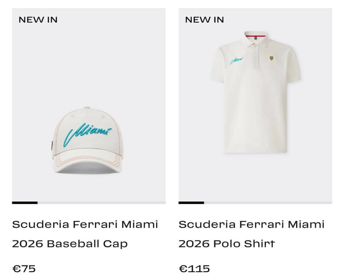 Феррарі підвезли новий мінімалістичний мерч на Гран-прі Маямі